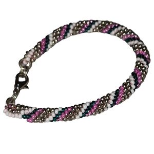 Hand Beaded Seed Bead Bracelet.